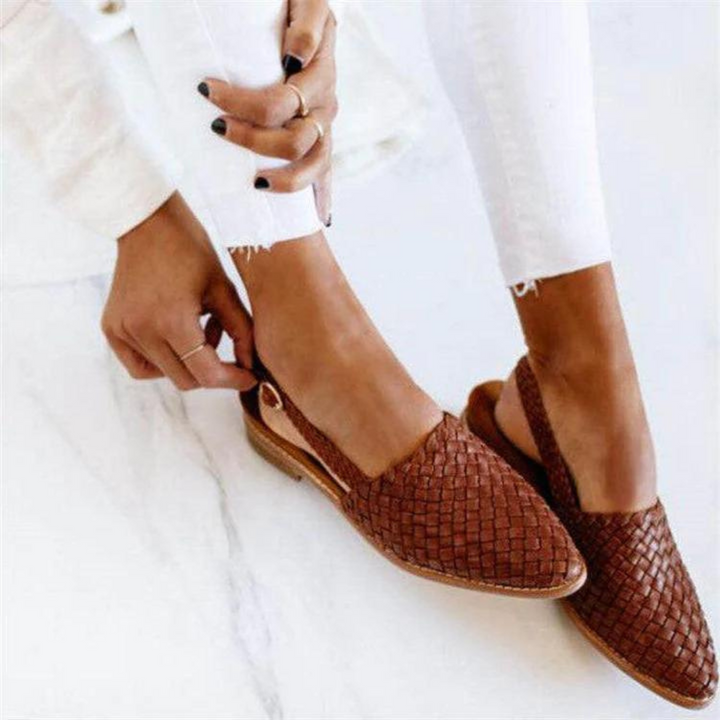 Ballet Flats | Elegant Woven Design, Vegan Leather 0