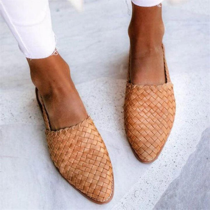 Ballet Flats | Elegant Woven Design, Vegan Leather 2