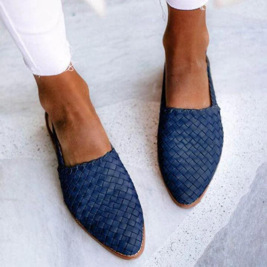 Ballet Flats | Elegant Woven Design, Vegan Leather 3