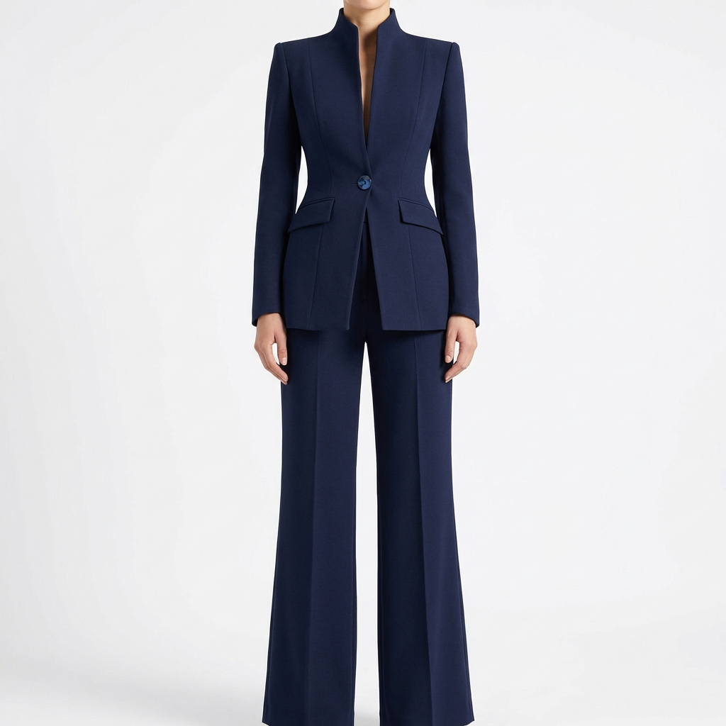 Blazer & Trouser Set | Structured Blazer, Flared Trousers 0