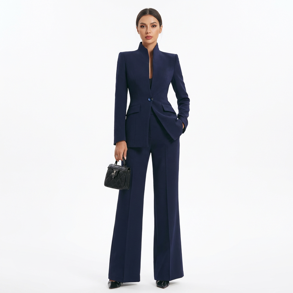 Blazer & Trouser Set | Structured Blazer, Flared Trousers 1