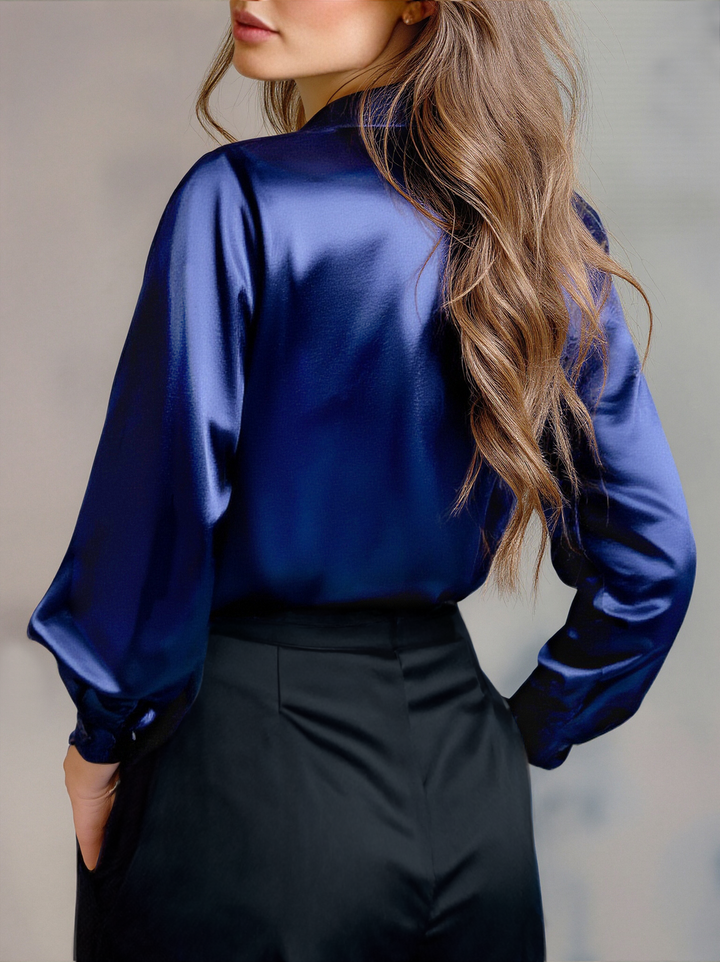 Blouse | Elegant Satin, Long Sleeves 4