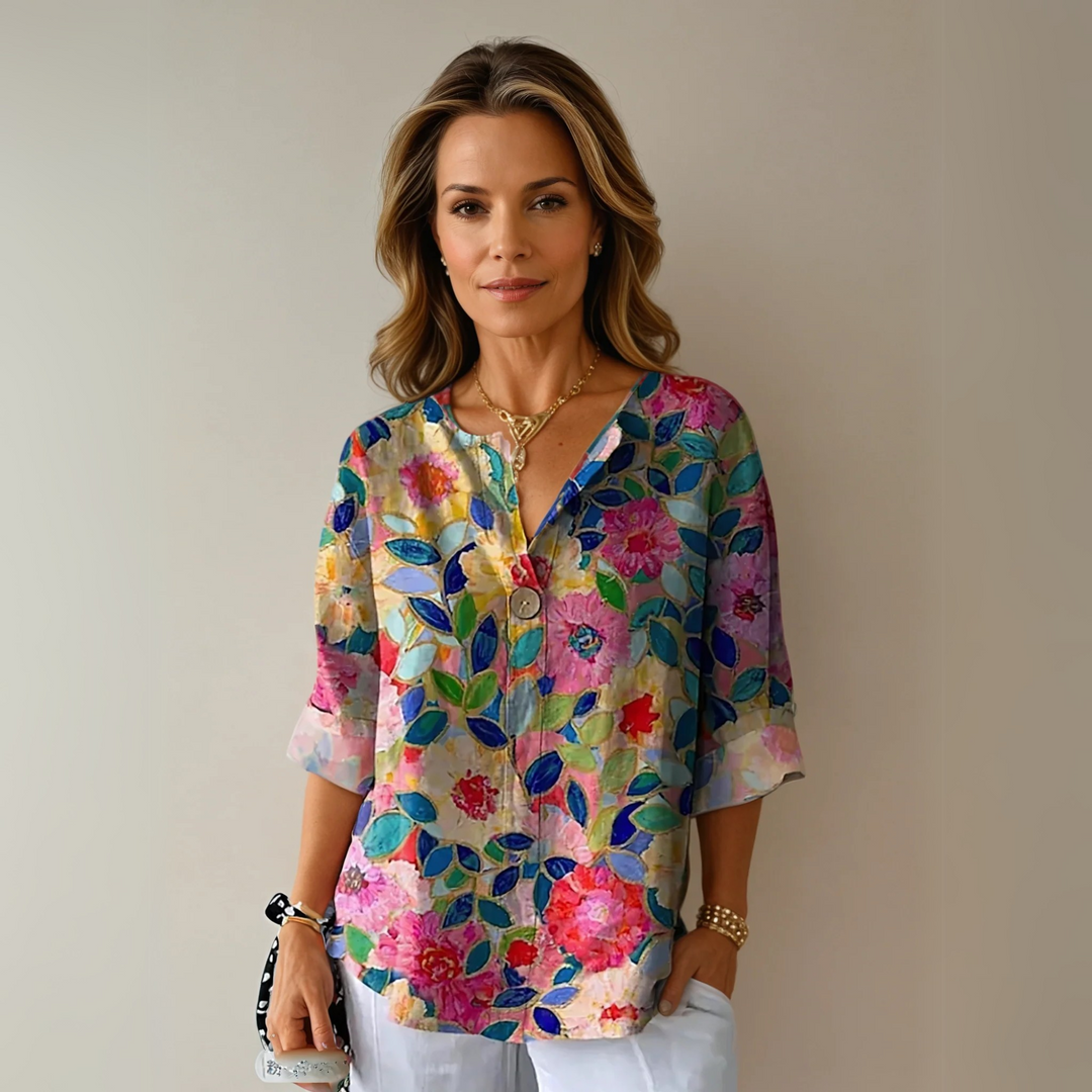 Blouse | Floral Print, Flattering Silhouette 0