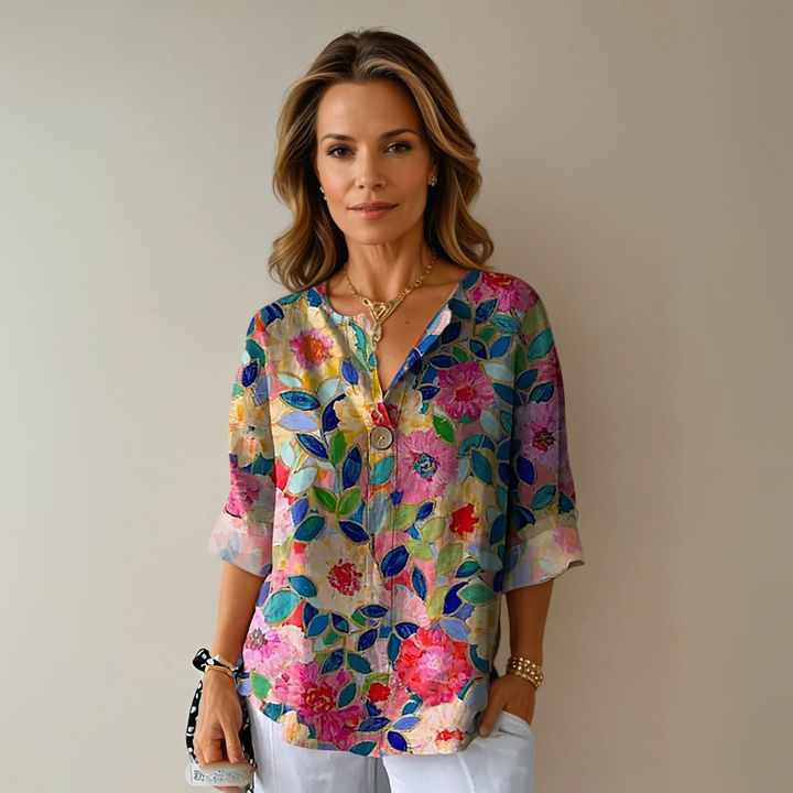 Blouse | Floral Print, Flattering Silhouette 0
