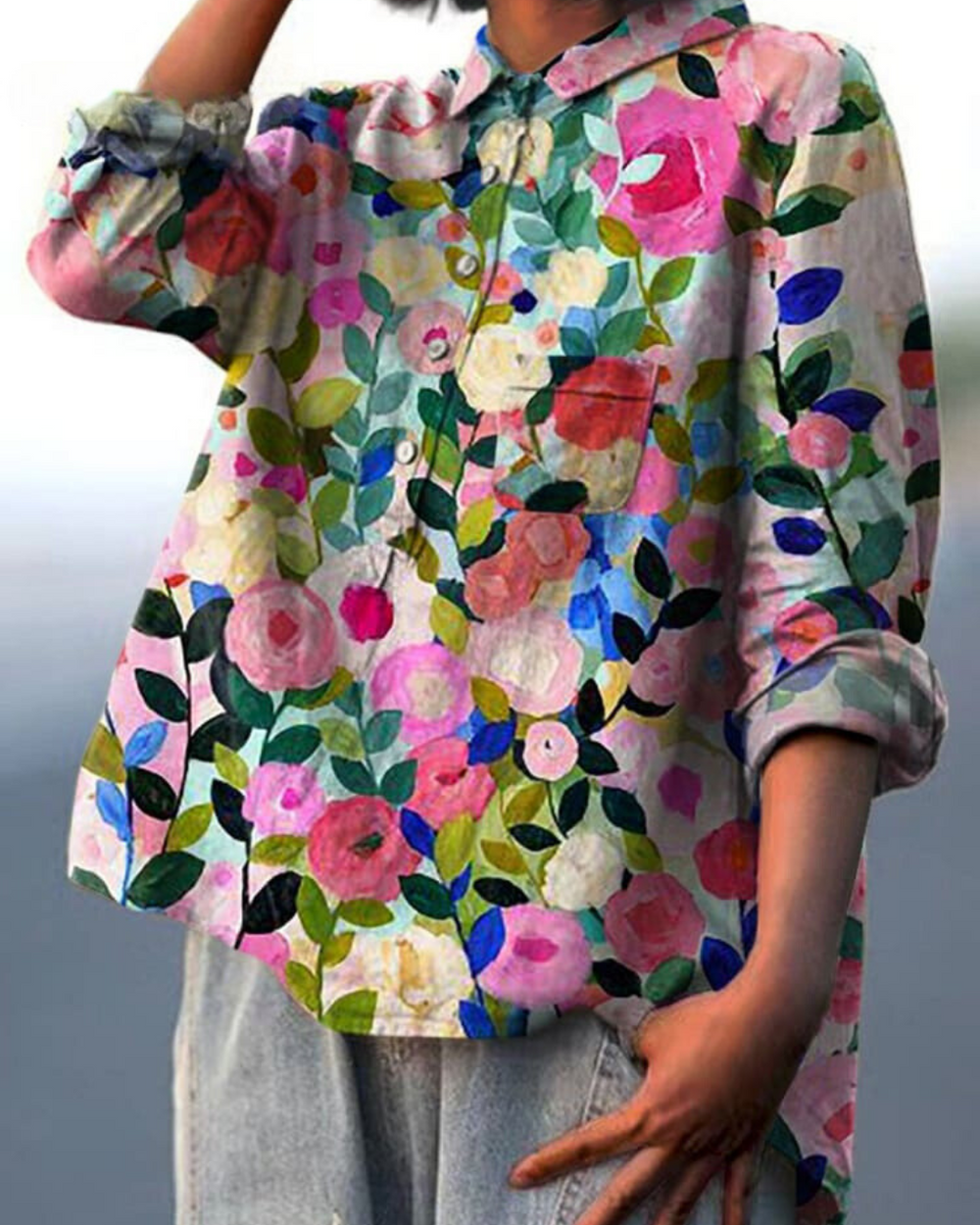 Blouse | Floral Print, Relaxed Fit Summer Top for Women 1