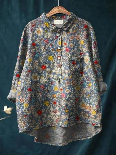 Blouse | Floral Print, Relaxed Fit Summer Top for Women 3