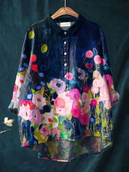 Blouse | Floral Print, Relaxed Fit Summer Top for Women 9