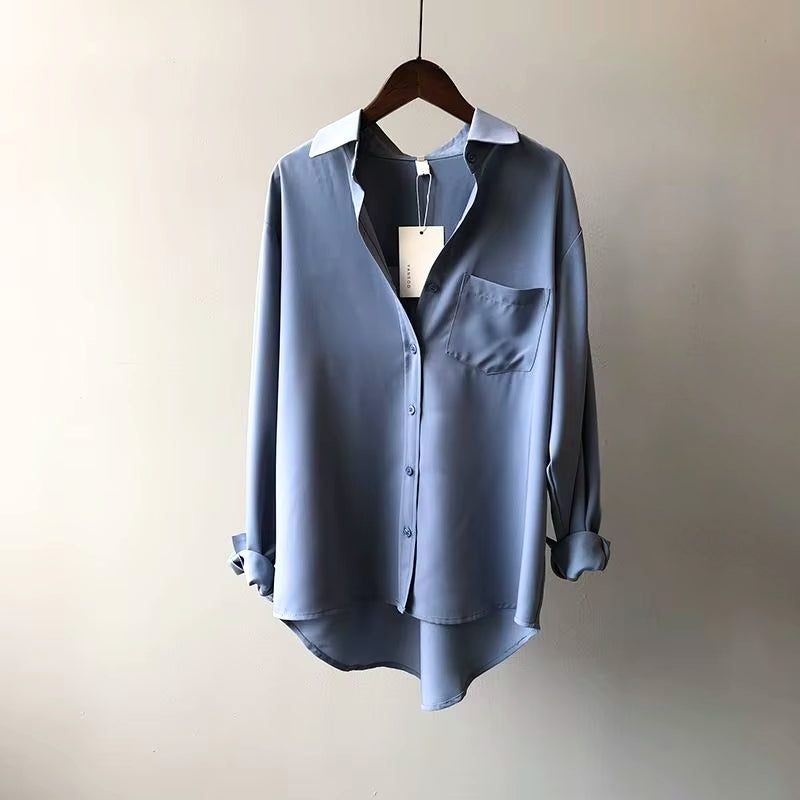 Blouse | Fluid Charmeuse Drape, Lightweight Design 0