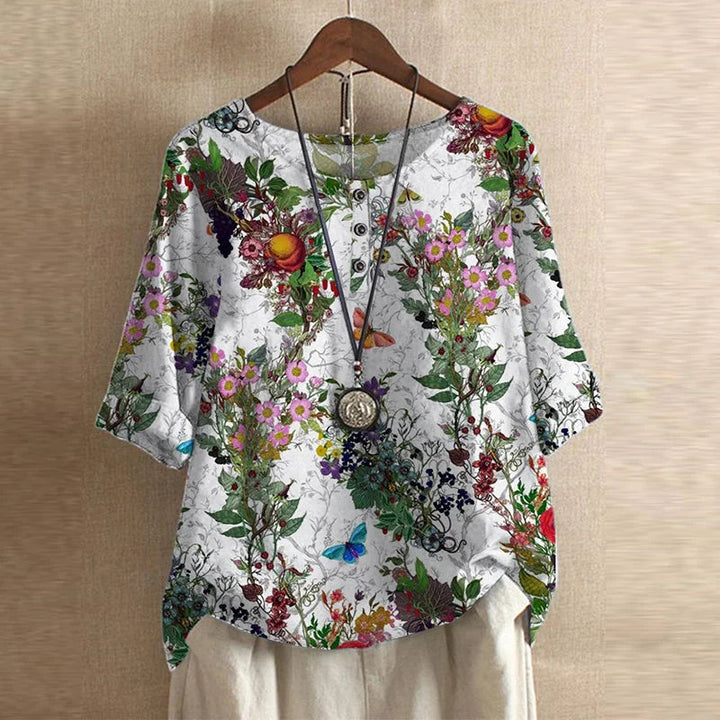 Blouse | Retro-Inspired Floral Design, Relaxed Fit 10