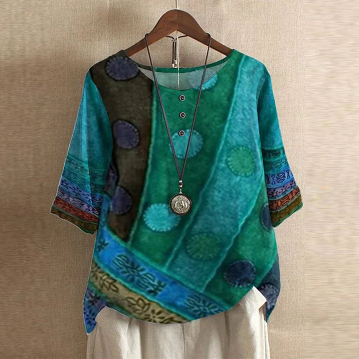 Blouse | Retro-Inspired Floral Design, Relaxed Fit 2
