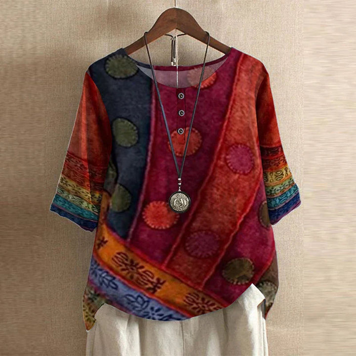 Blouse | Retro-Inspired Floral Design, Relaxed Fit 3