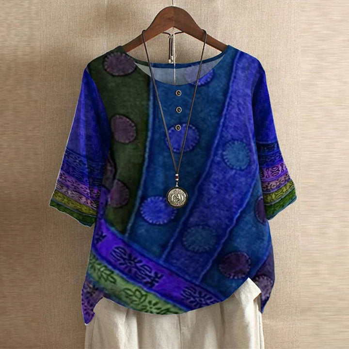Blouse | Retro-Inspired Floral Design, Relaxed Fit 4