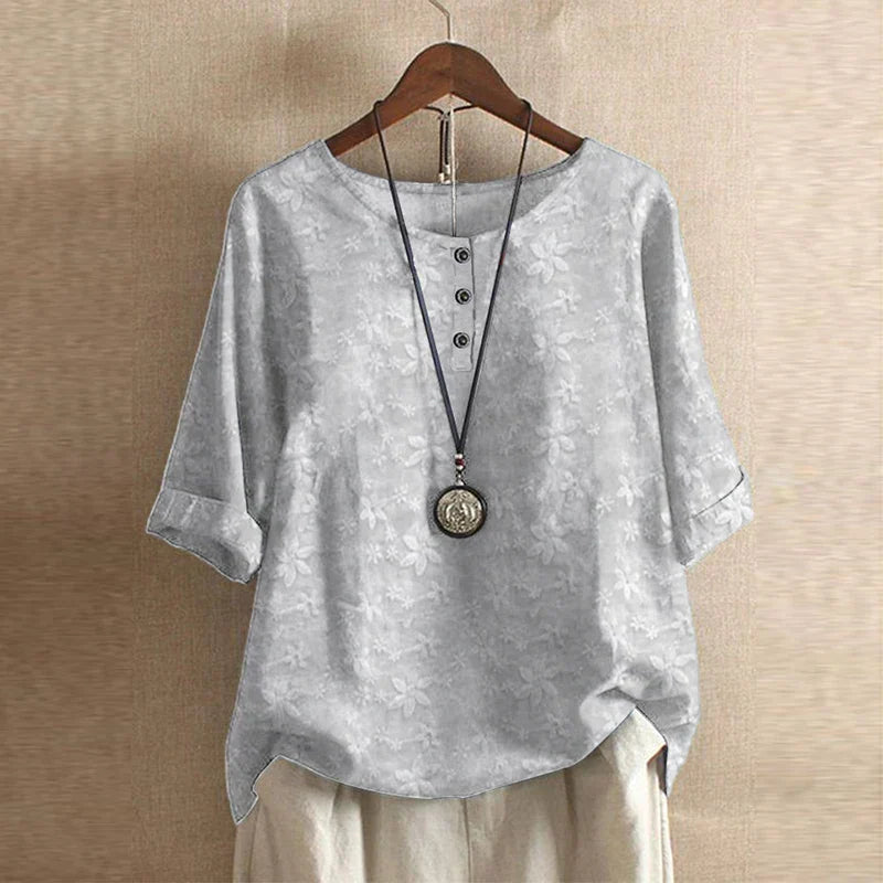 Blouse | Retro-Inspired Floral Design, Relaxed Fit 5