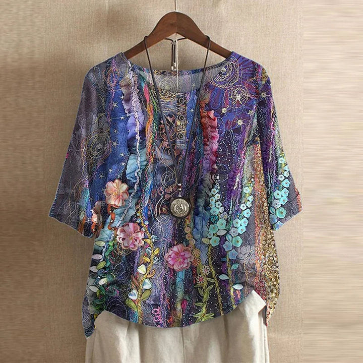 Blouse | Retro-Inspired Floral Design, Relaxed Fit 8