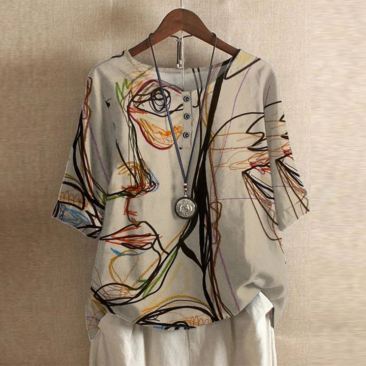 Blouse | Retro-Inspired Floral Design, Relaxed Fit 9