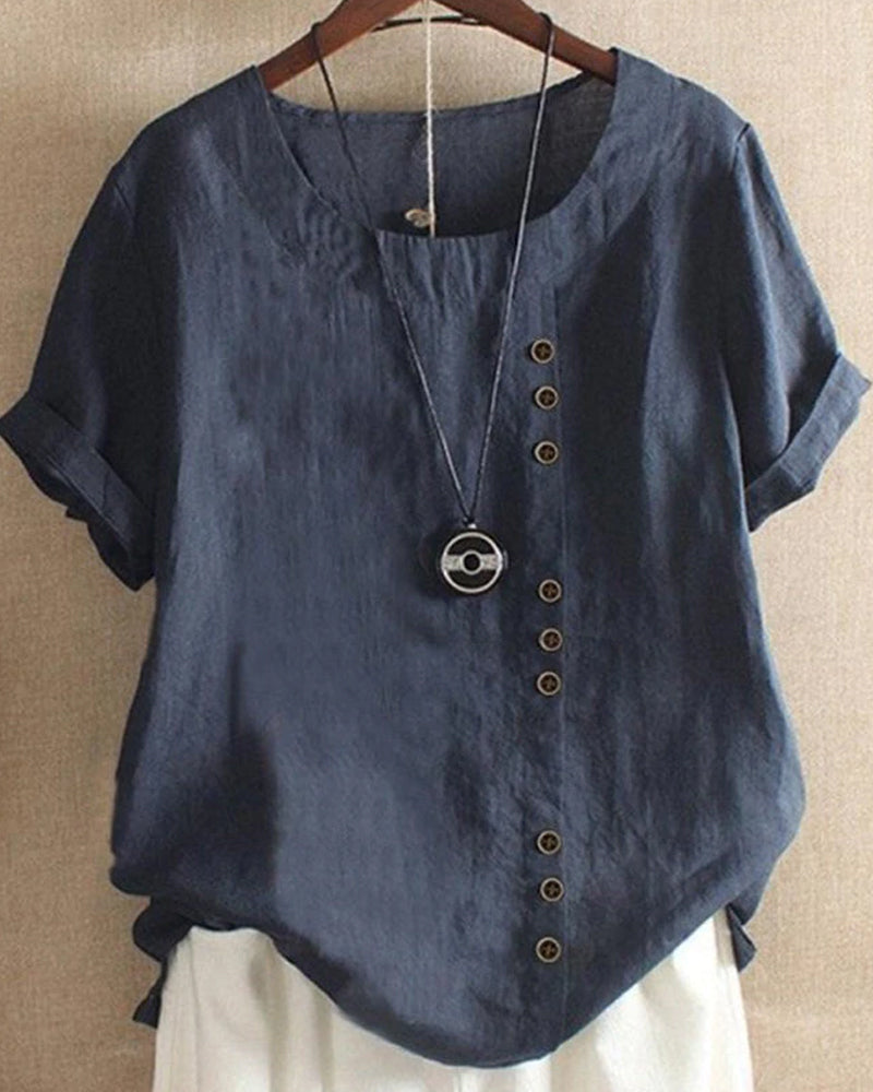 Blouse | Short Sleeves, Round Neckline 3