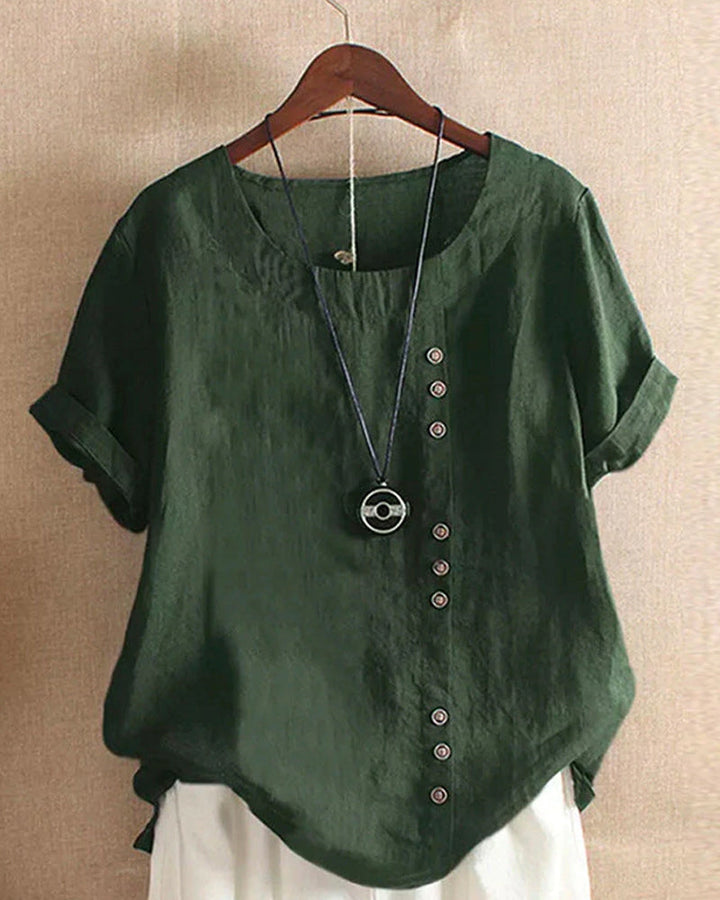 Blouse | Short Sleeves, Round Neckline 4