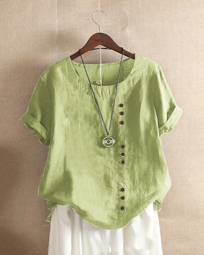 Blouse | Short Sleeves, Round Neckline 8