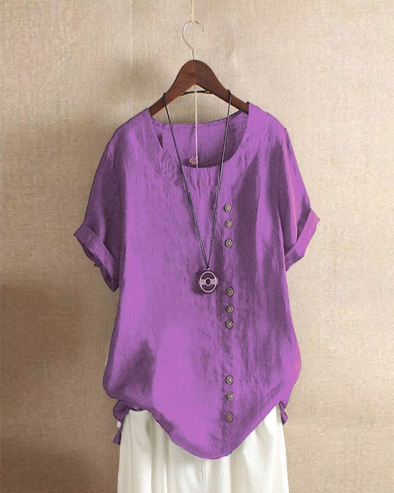 Blouse | Short Sleeves, Round Neckline 9