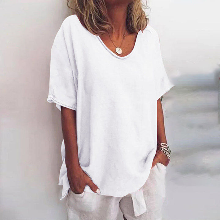 Blouse | V-Neck Design, Short Sleeves 2