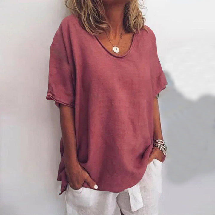 Blouse | V-Neck Design, Short Sleeves 3