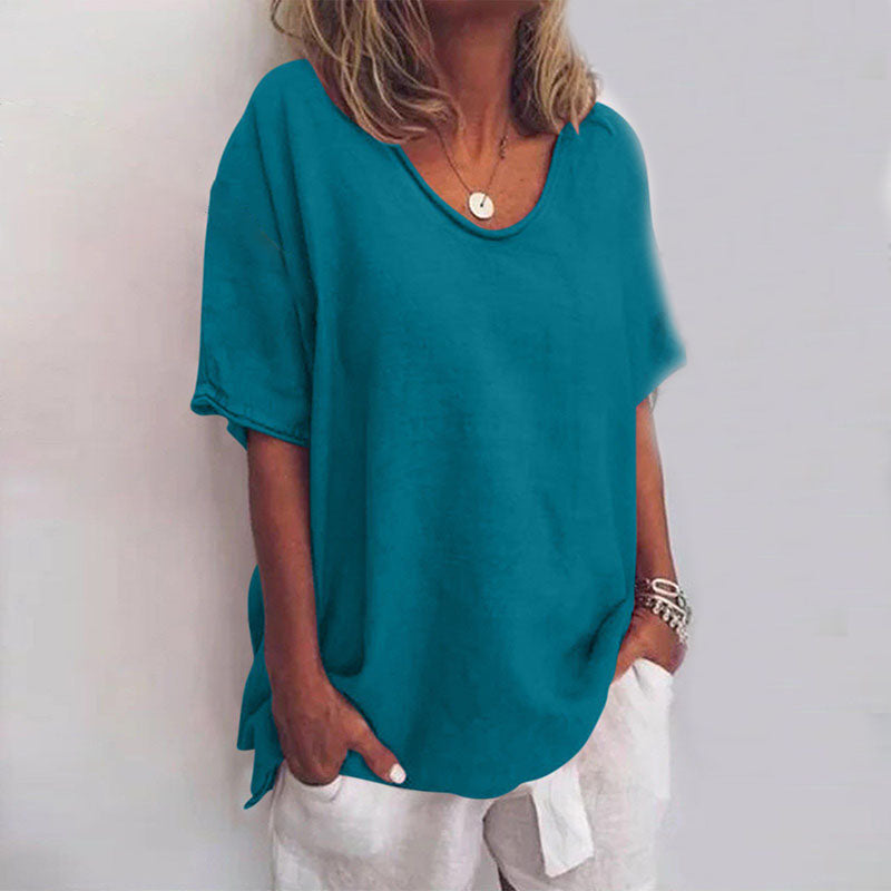 Blouse | V-Neck Design, Short Sleeves 4
