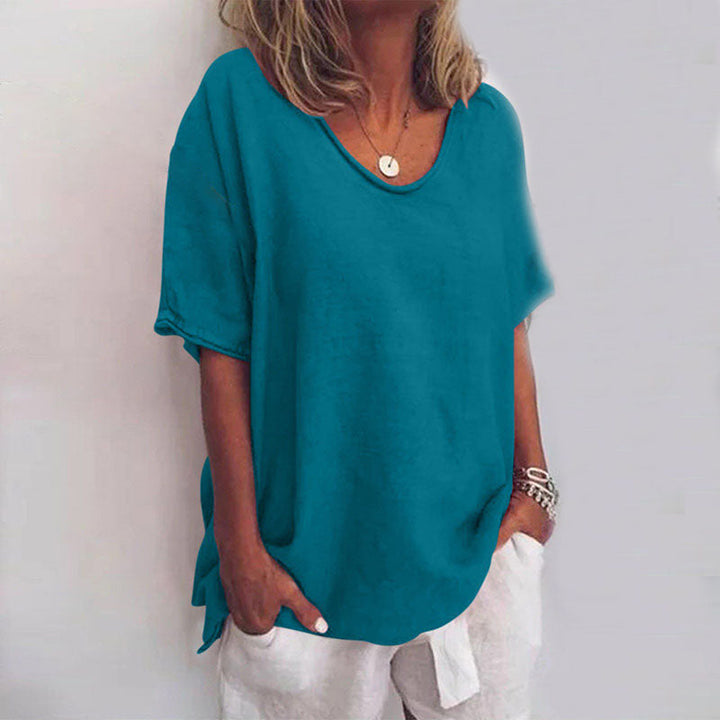 Blouse | V-Neck Design, Short Sleeves 4