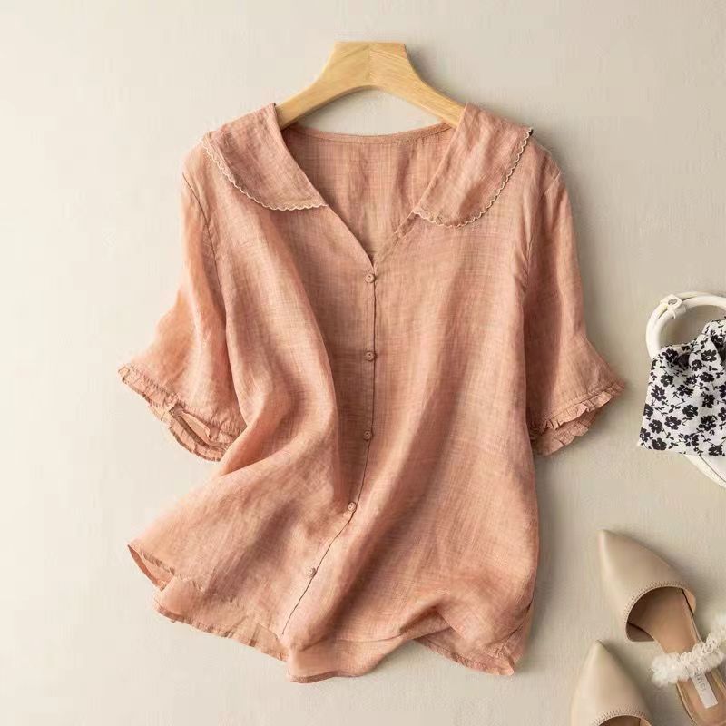 Blouse | Vintage Style, Scalloped Collar, Button Detail 1