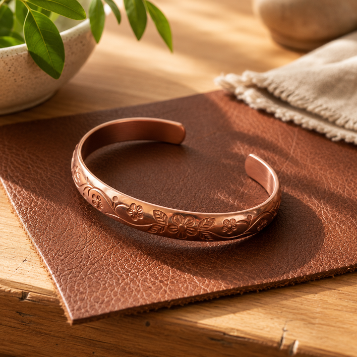 Bracelet | Copper Material, Blossom Motif 0