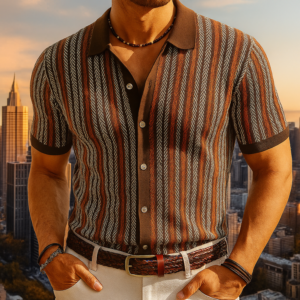 Button Down Shirt | Herringbone Pattern, Relaxed Fit 7