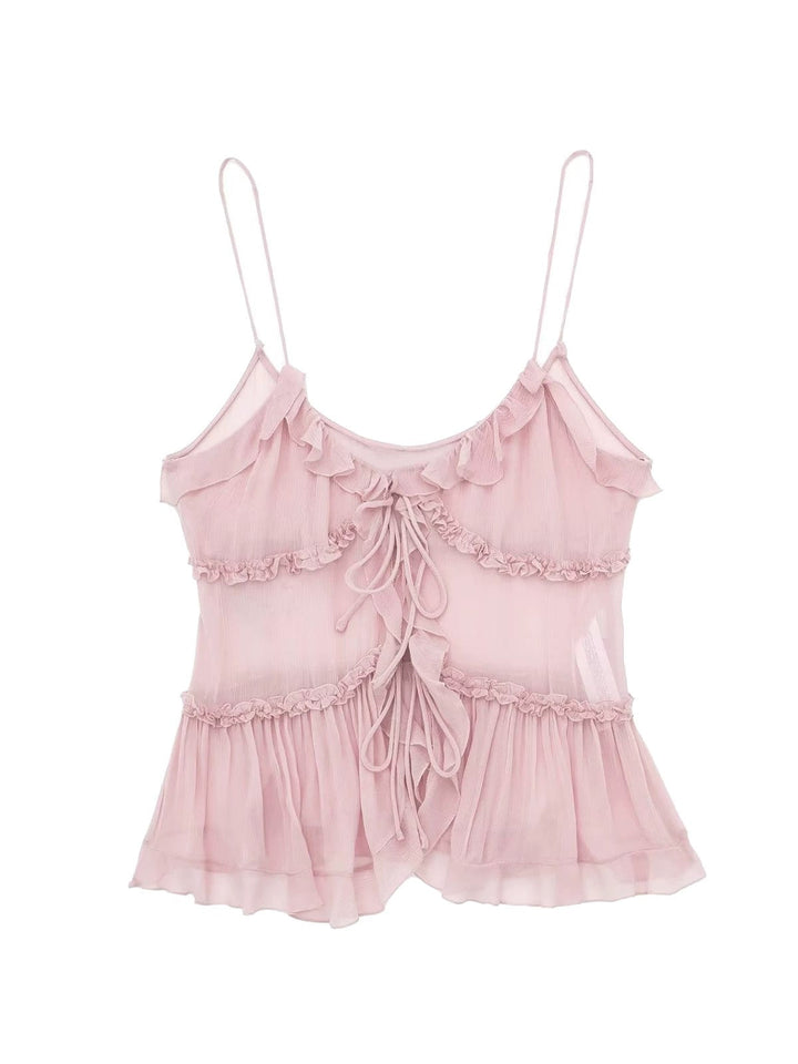 Cami Top | Semi-Sheer Fabric, Layered Design 0