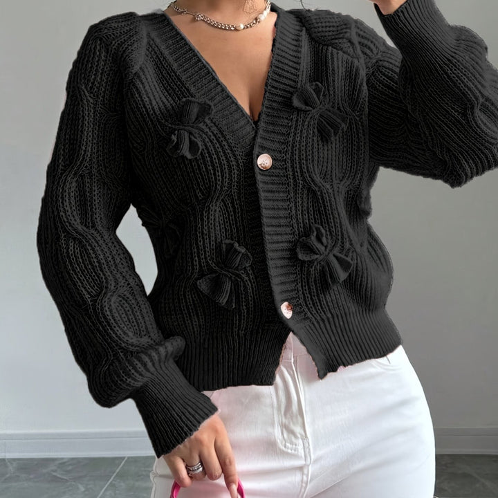 Cardigan | Bow Detail, Long Sleeve, V-Neck 9