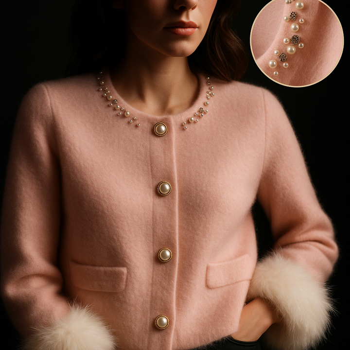Cardigan | Fitted Silhouette, Fur-Lined Sleeves 0