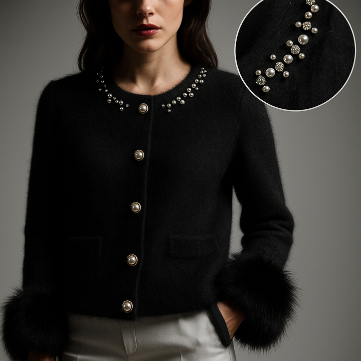 Cardigan | Fitted Silhouette, Fur-Lined Sleeves 2