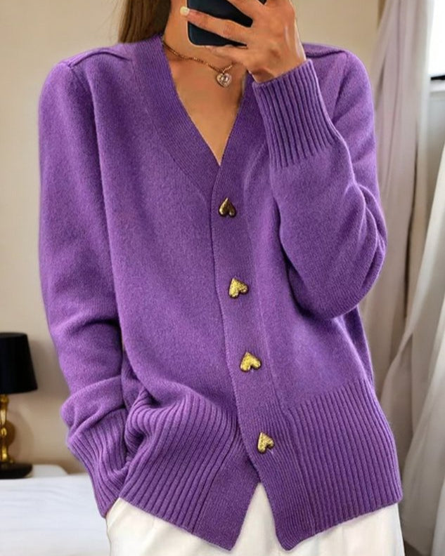 Cardigan | Heart-Shaped Buttons, Classic Cut 2
