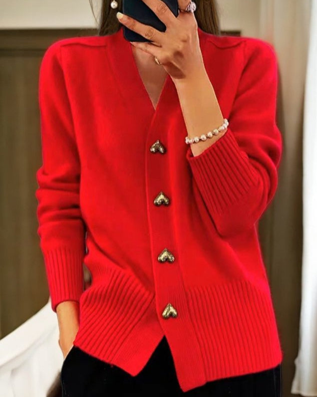Cardigan | Heart-Shaped Buttons, Classic Cut 3