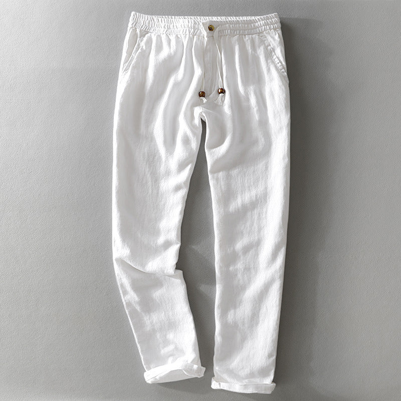 Casual Pants | Lightweight Linen Blend, Drawstring Closure 2