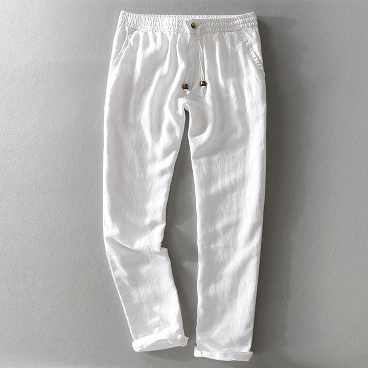 Casual Pants | Lightweight Linen Blend, Drawstring Closure 2