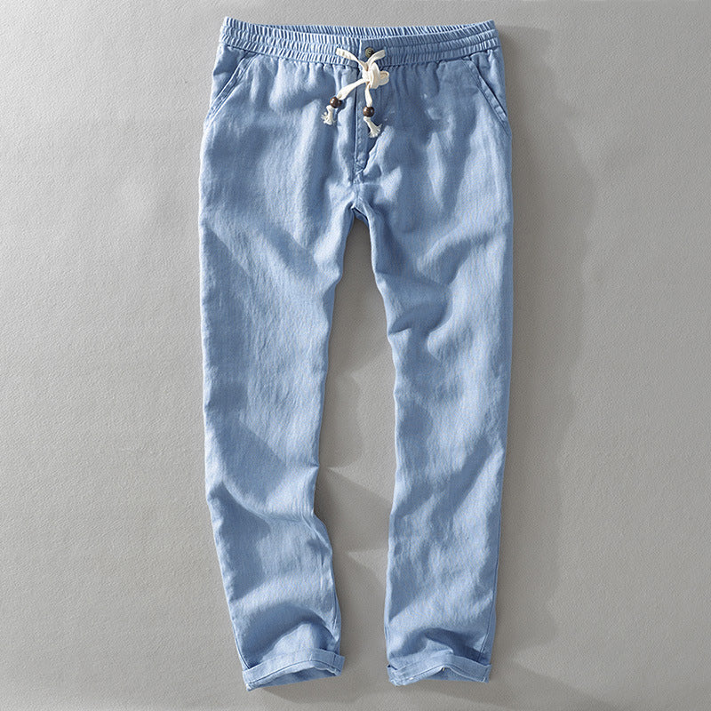 Casual Pants | Lightweight Linen Blend, Drawstring Closure 3