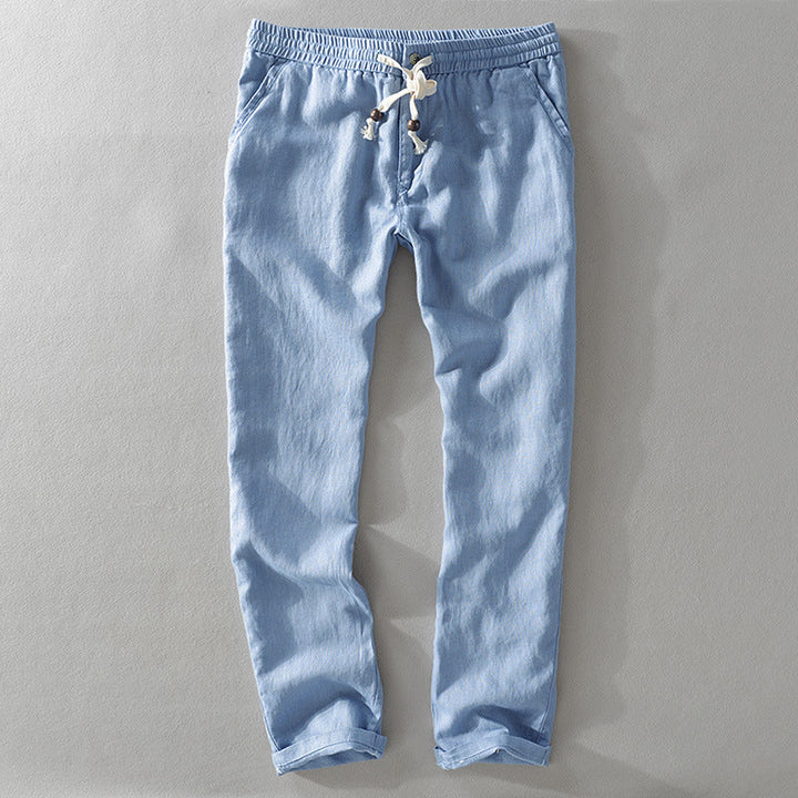 Casual Pants | Lightweight Linen Blend, Drawstring Closure 3