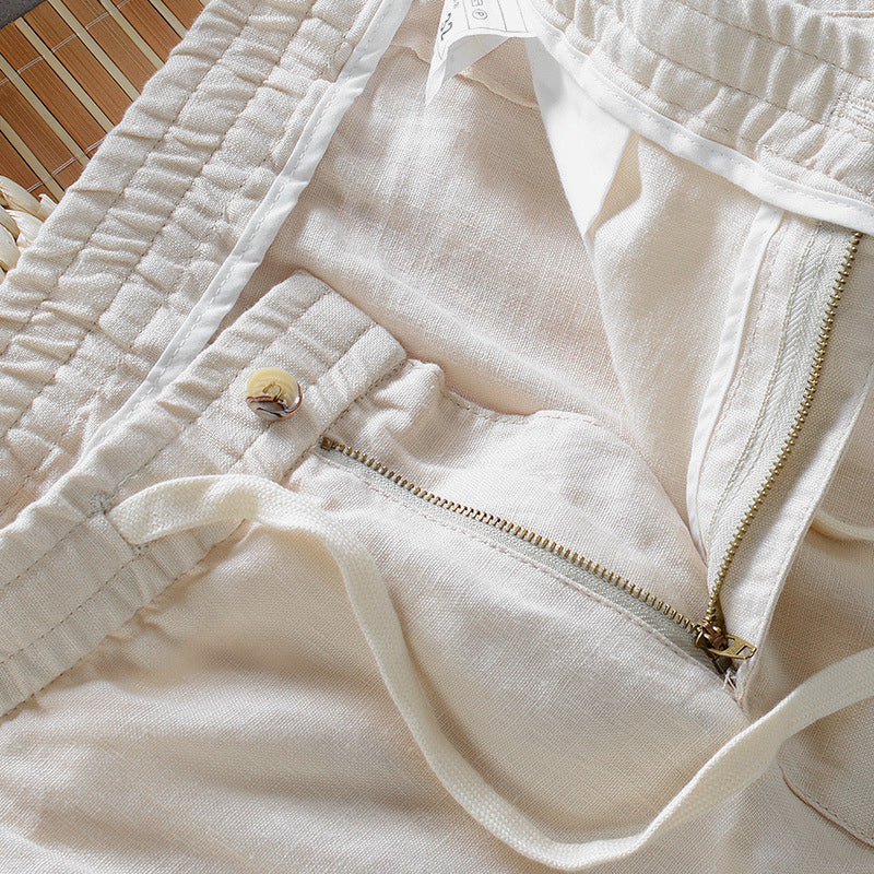 Casual Pants | Lightweight Linen Blend, Drawstring Closure 5