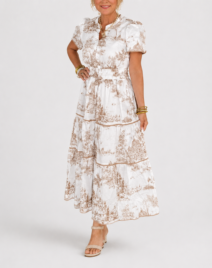 Women’s Maxi Dress with Smocked Waist and Tiered Skirt