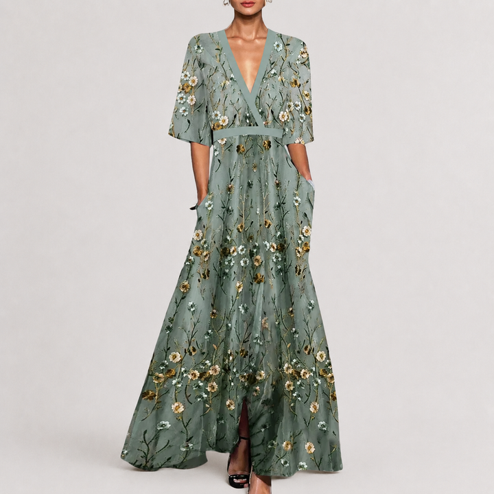 Women’s Floral Maxi Dress with Flowing Silhouette