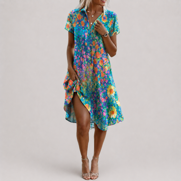 Women’s Bohemian Style Flowing Midi Dress