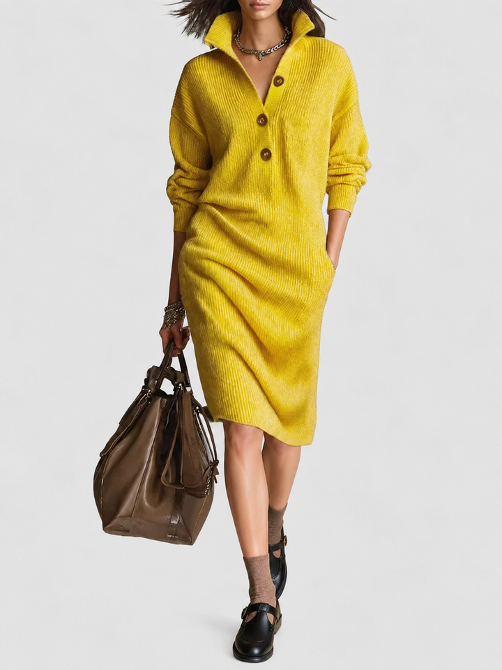 Women’s Plush Turtleneck Sweater Dress with Flattering Silhouette