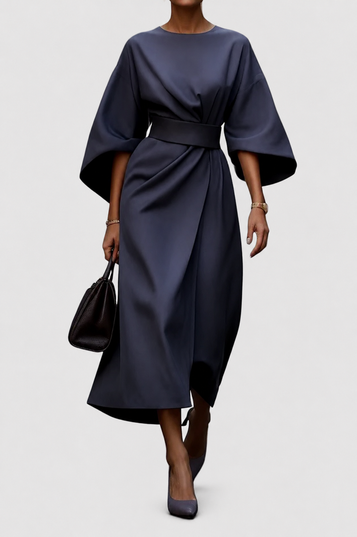 Women’s Lantern Sleeve Dress with Waist Belt