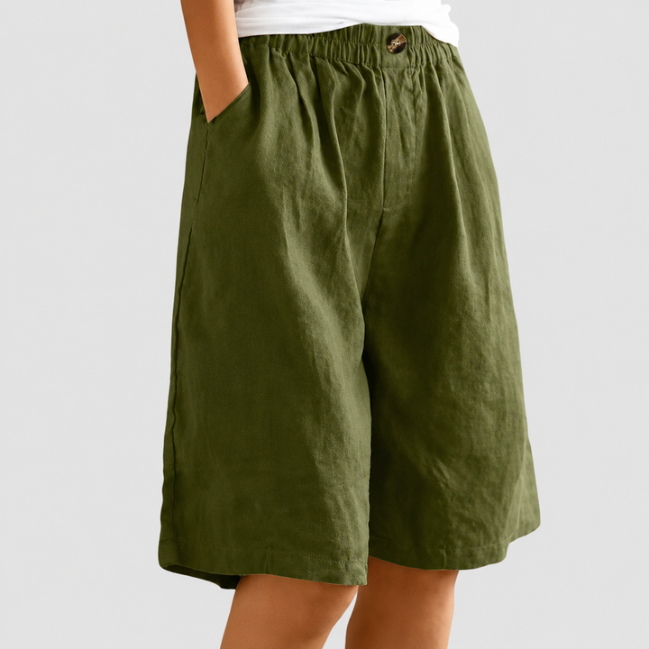 Women’s Relaxed Mid-Thigh Comfort Shorts with Elastic Waistband