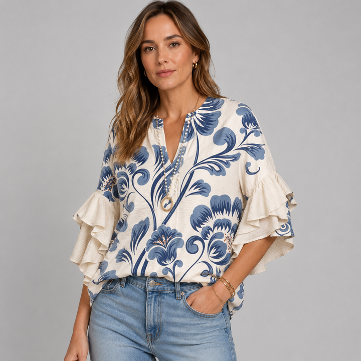 Women’s Lightweight Feminine Blouse with Airy Construction