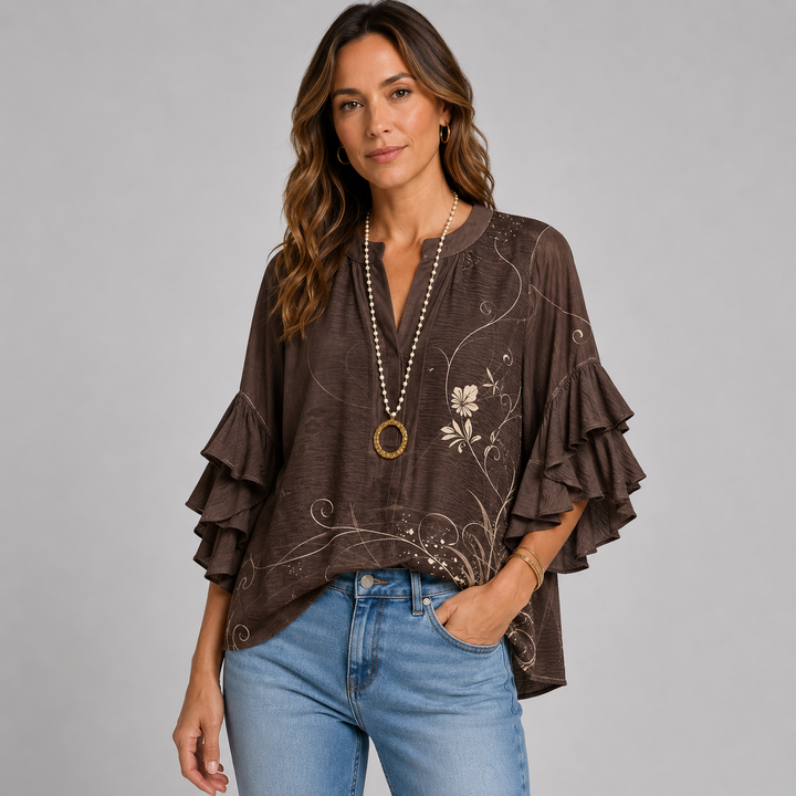 Women’s Lightweight Feminine Blouse with Airy Construction