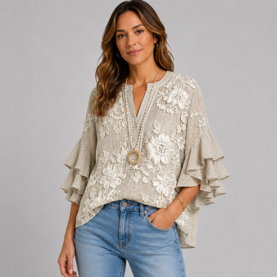 Women’s Lightweight Feminine Blouse with Airy Construction